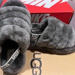 UGG Charcoal Fluff Yeah Slide